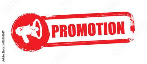 Promotion - red grunge rubber stamp