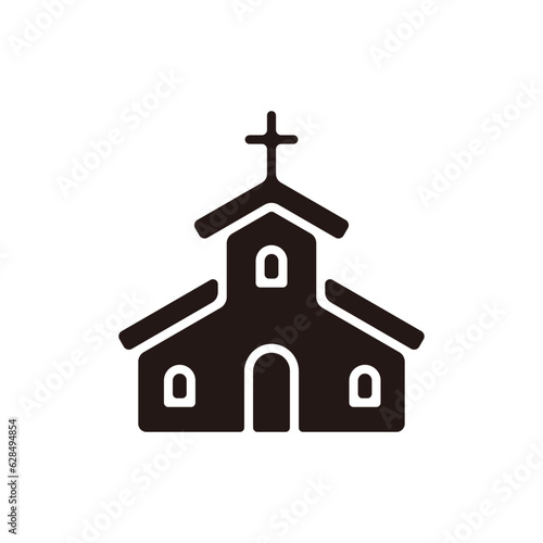Church icon.Flat silhouette version.