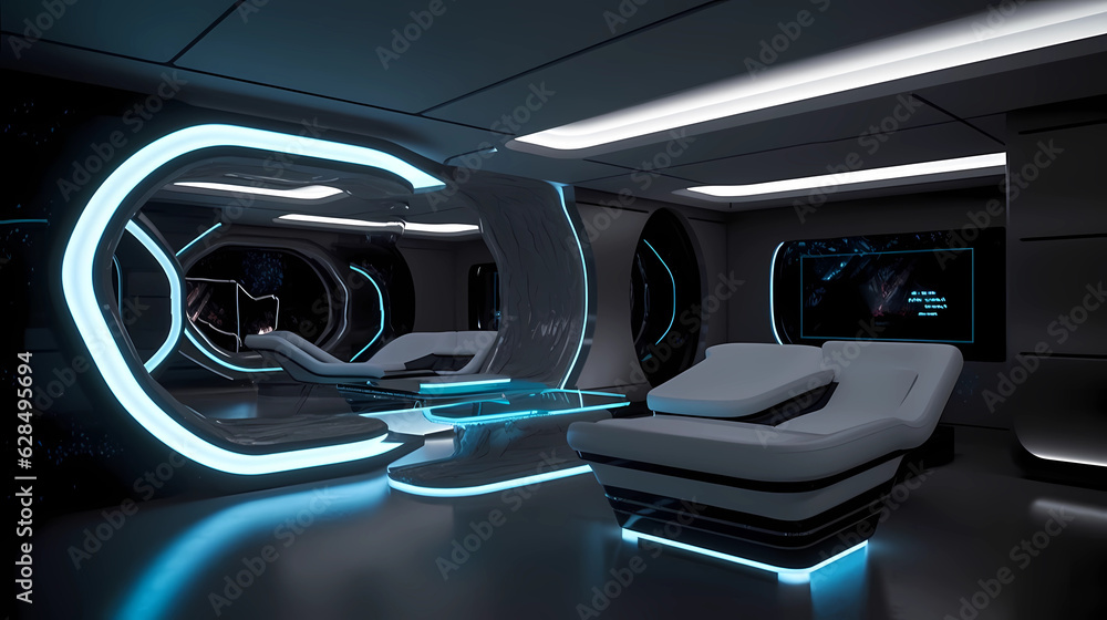 Futuristic room design concept