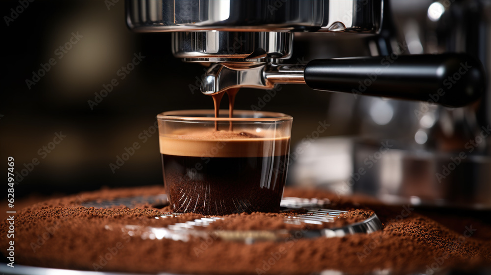 Espresso Machine Portafilter Description A closeup of an espresso