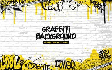 Papier peint photo Graffiti Throw-up graffiti dessiné street art  © Themeaseven
