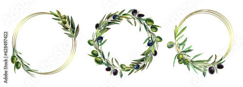 wreath with green and black olives