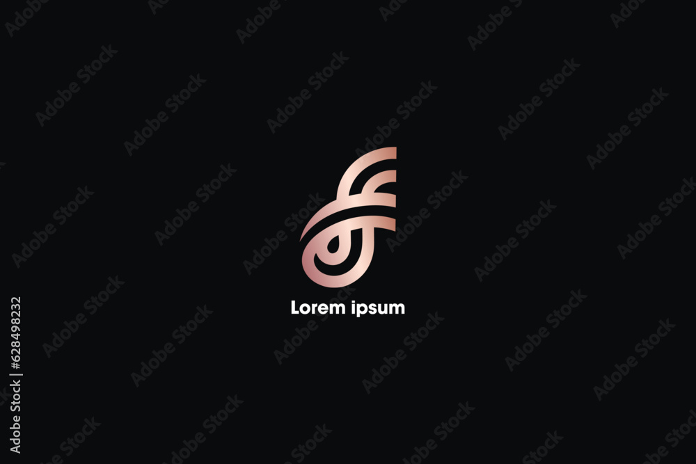 dynamic f letter fashion brand design modern style creative golden wordmark design typography illustration, f line style logo vector dynamic f letter fashion brand design modern style creative golden wordmark design typography illustration, f line style logo vector