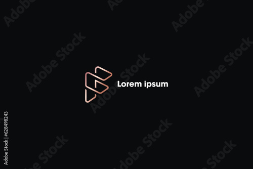 minimal f letter fashion brand design, modern style creative golden wordmark design typography illustration, f line style logo vector