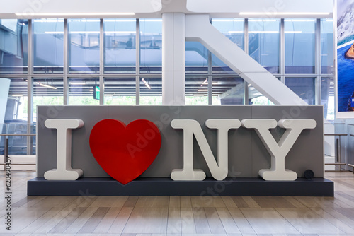 I Love NY sign at LaGuardia Airport in New York, United States photo