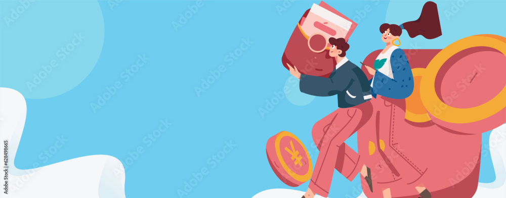Holiday Shopping E-Commerce Online Shopping People Flat Vector Concept Operation Hand Drawn Illustration
