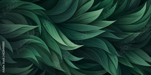  Abstract organic dark green waving leaves texture  Soothing Green Waving Leaves: Abstract Organic Texture Nature's Elegance: Dark Green Waving Leaves Texture 