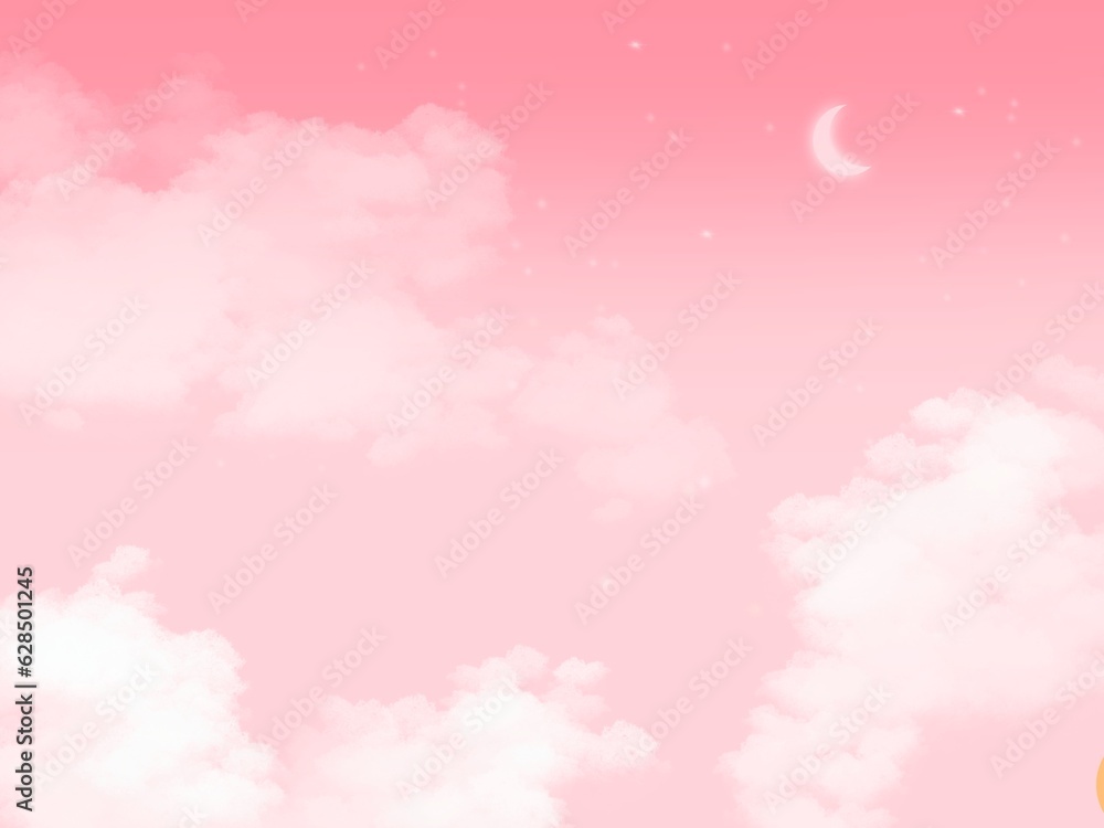 pink gradient sky with clouds