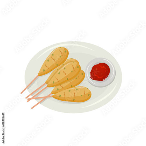 Sempol ayam illustration indonesian snack food