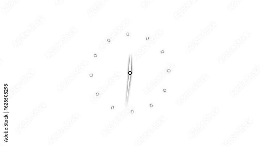 Clock Counting Down 24 Hour Day Fast Speed. Clock with moving arrows. on whit background.  