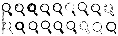 Set of Magnifying glass icon.Seach icons set.Web icons.