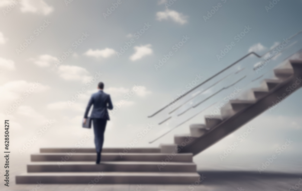 Businessmann geht eine Treppe hinauf