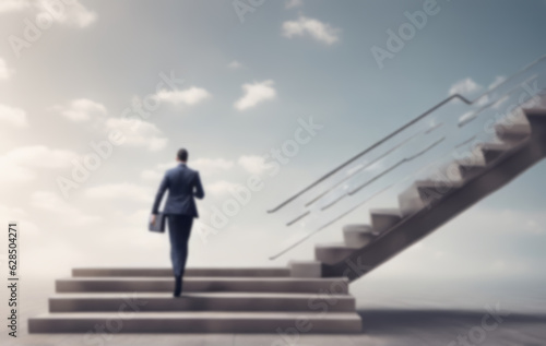 Businessmann geht eine Treppe hinauf © Chris