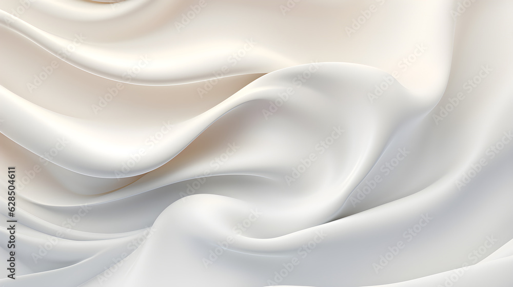 Obraz premium White glossy fluid fabrics abstract silk background created with Generative AI technology
