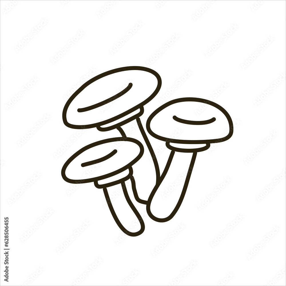 Vector line doodle illustration of forest mushrooms honeydew. Vector line doodle illustration of forest mushrooms honeydew.