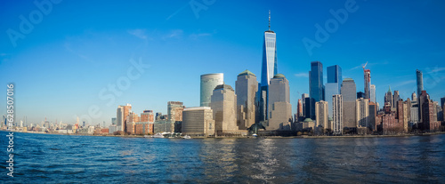 New York City skylines and Brooklyn bridge