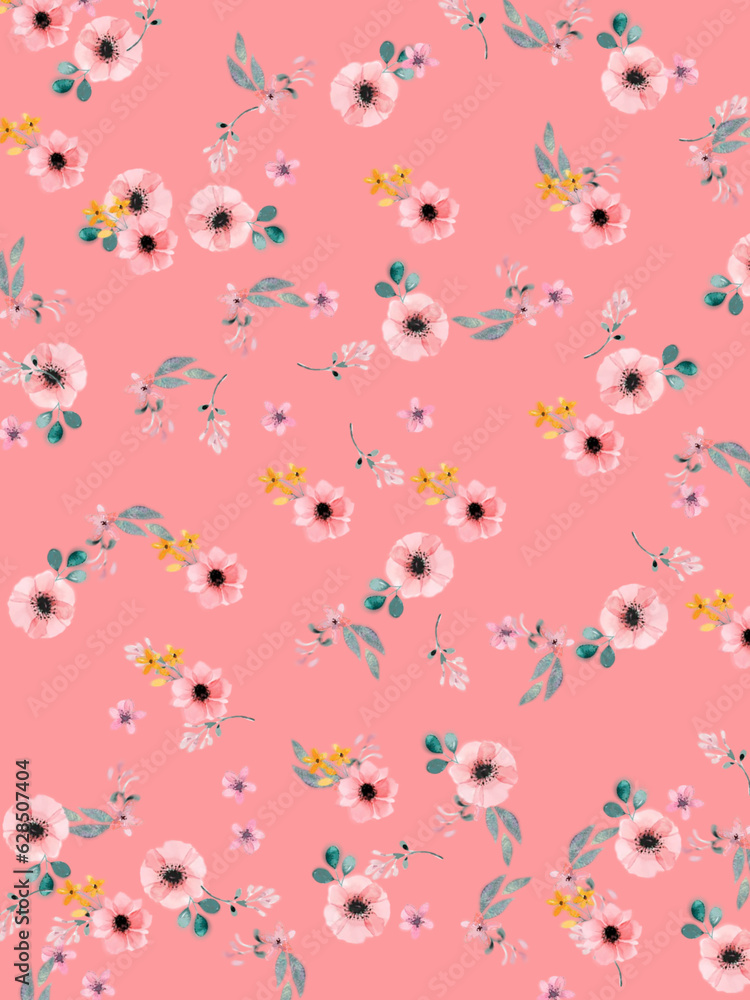 Soft pink flowers background