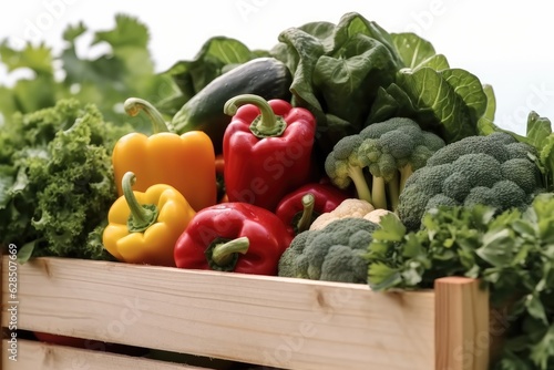 Fresh eco vegetables, Food products representing the nutritarian diet, Fresh colorful vegetables.