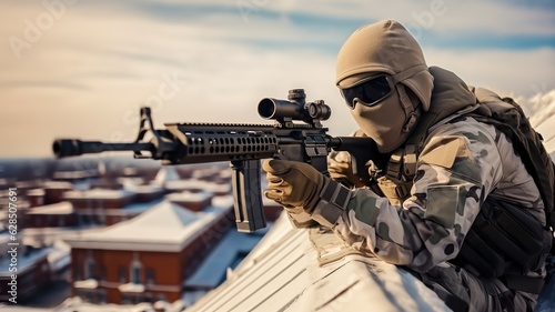 Sniper, Soldier is ready to shoot.