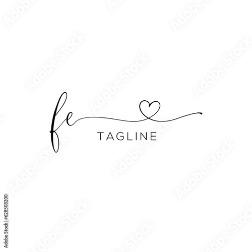 A hand-drawn signature logo design template 