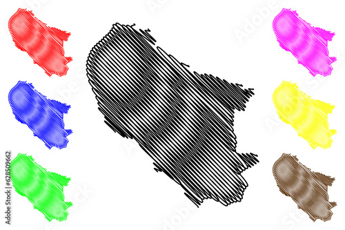 Oxford city and Non-metropolitan district, (United Kingdom of Great Britain and Northern Ireland, ceremonial county Oxfordshire, England) map vector illustration, scribble sketch map