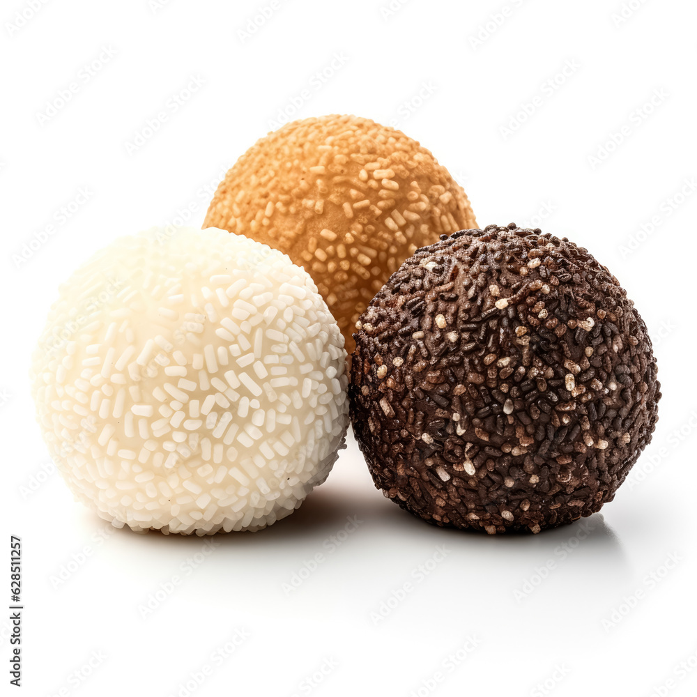 Delicious Brigadeiros isolated on white background Delicious Brigadeiros isolated on white background