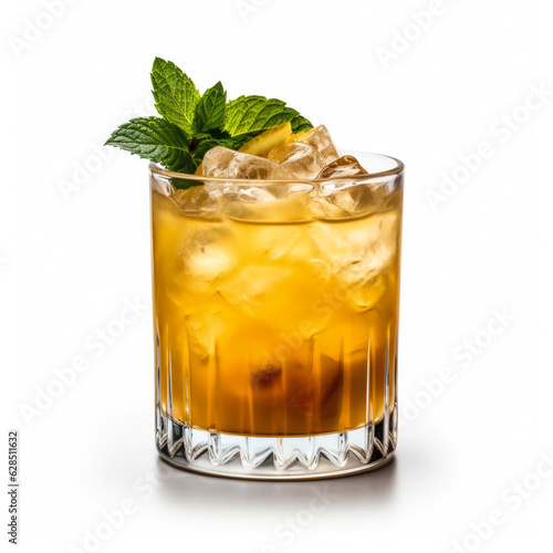 Ideal mai tai cocktail isolated on white background 