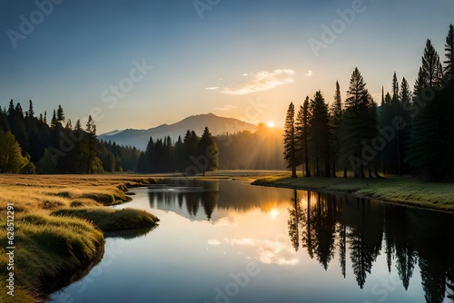 sunrise over the lake BACKGROUND