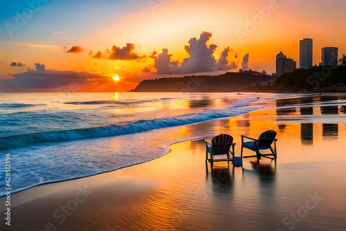 sunset on the beach © MuhammadAshir