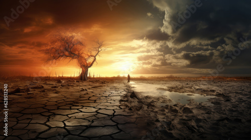 Conceptual image of global warming and climate change