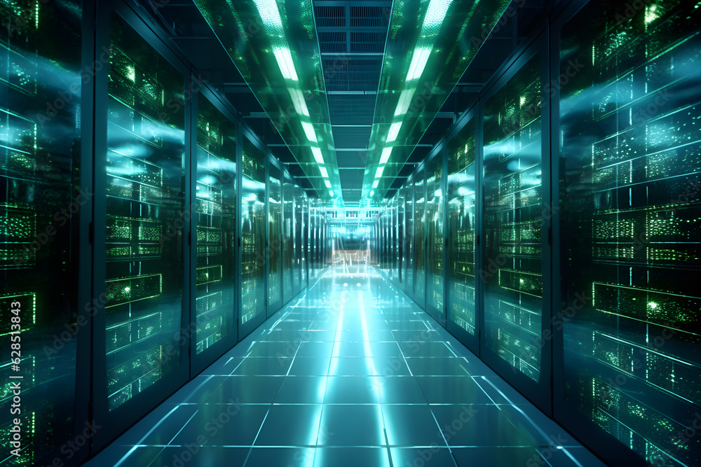 Hi-tech data center, server room, supercomputer, database, network server, telecommunication, computer concept futuristic techonology. Hi-tech data center, server room, supercomputer, database, network server, telecommunication, computer concept futuristic techonology.