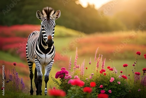 zebra in the field