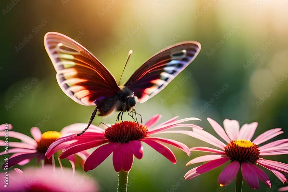 Fototapeta premium butterfly on flower