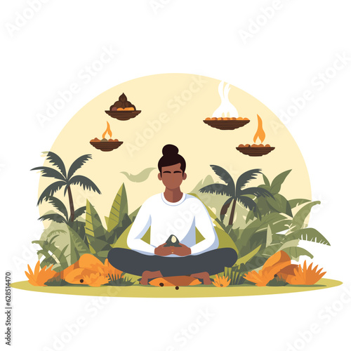 Ayurveda vector flat minimalistic isolated illustration