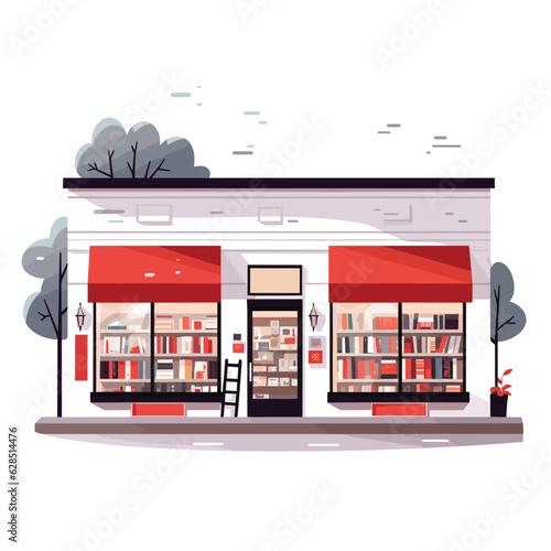 bookstore vector flat minimalistic isolated illustration