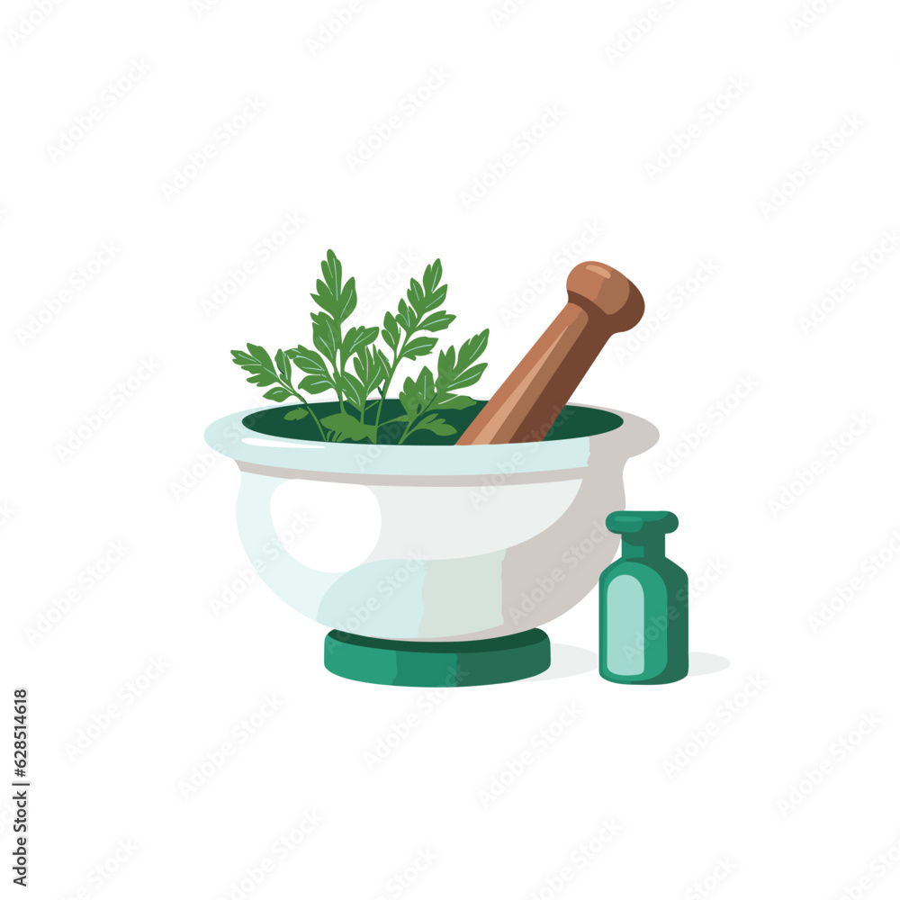 mortar and pestle vector flat minimalistic isolated illustration