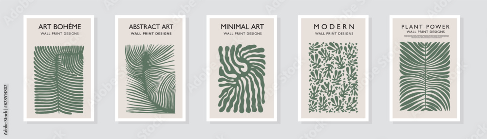 Abstract Botanical. Minimalist Organic Illustration. Matisse Style. Modern Print. Contemporary Design. Hand-painted Poster Pattern. Natural Shapes in. Modern Art. 