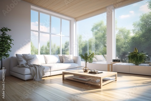 Modern living room interior with stylish comfortable sofa,Generative AI © abstract Art