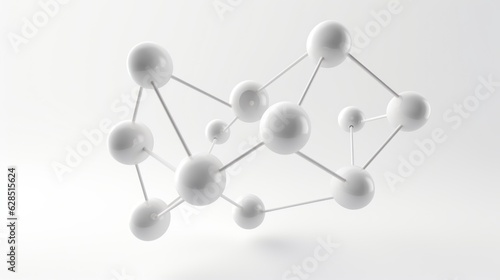 Clean structure of a white molecule or atom generative ai