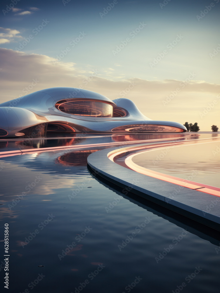 Obraz premium empty road with city background