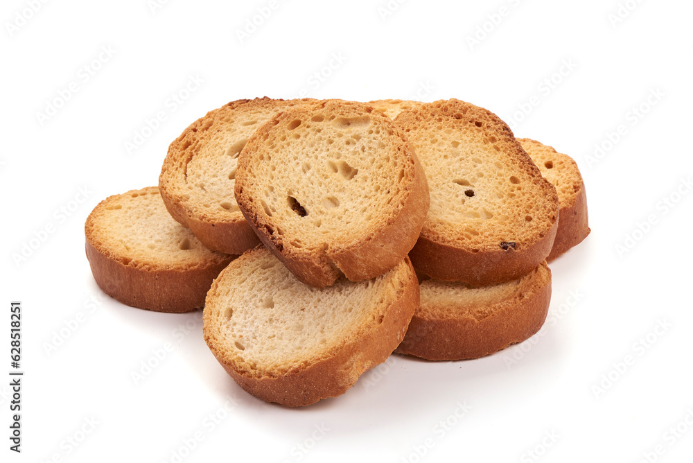 Baked crackers, close-up, isolated on white background. Baked crackers, close-up, isolated on white background.