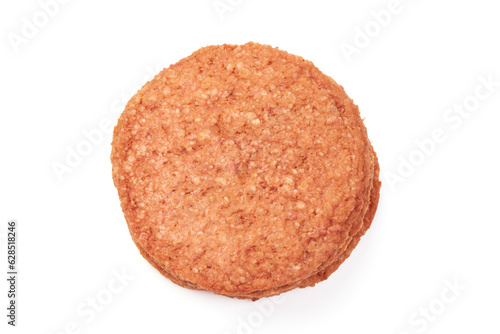 Burger cutlets, ingredients for hamburger, isolated on white background.