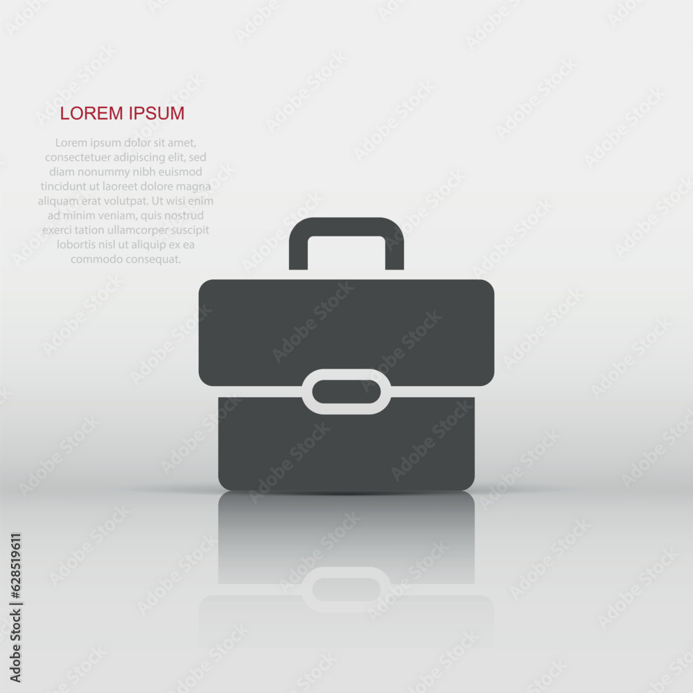 Briefcase icon in flat style. Businessman bag vector illustration on white isolated background. Portfolio business concept. Briefcase icon in flat style. Businessman bag vector illustration on white isolated background. Portfolio business concept.
