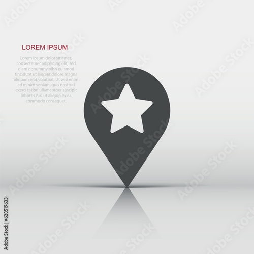 Map pin icon in flat style. gps navigation vector illustration on white isolated background. Locate position business concept.