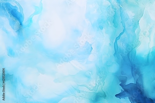 Abstract watercolor blue background created with Generative AI technology © Oksana