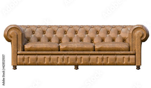 Chesterfield Sofa - Tan Leather photo