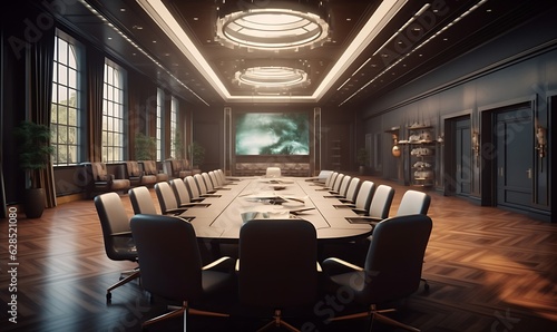 Business conference room. Generative AI