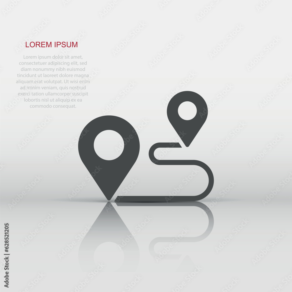 Map pin icon in flat style. gps navigation vector illustration on white isolated background. Locate position business concept. Map pin icon in flat style. gps navigation vector illustration on white isolated background. Locate position business concept.