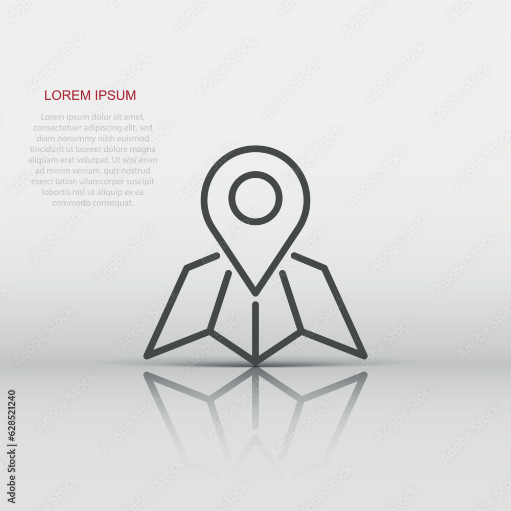 Map pin icon in flat style. gps navigation vector illustration on white isolated background. Locate position business concept. Map pin icon in flat style. gps navigation vector illustration on white isolated background. Locate position business concept.