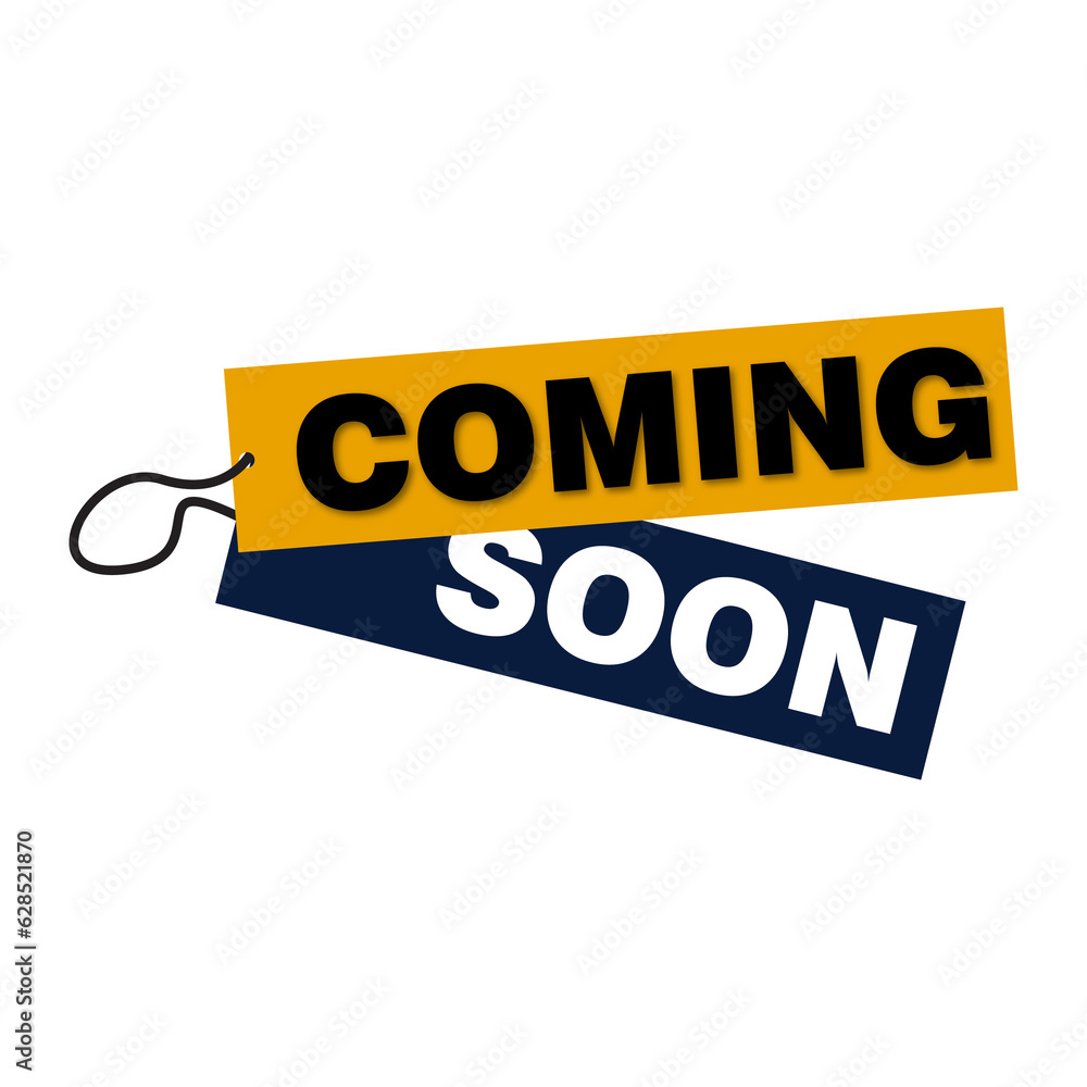 Fototapeta premium yellow vector banner tag coming soon